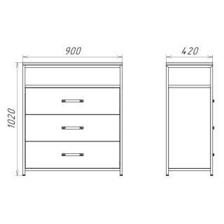 Шкаф Comforty 90 Лофт дуб тёмно-коричневый