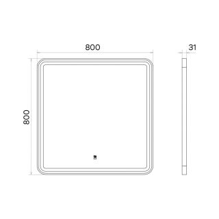 Зеркало Comforty в черной алюминиевой раме 80 см для ванной комнаты Ситара-80, LED-подсветка, бесконтактный сенсор, антизапотевание