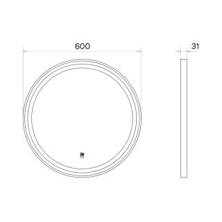 Зеркало Comforty в черной алюминиевой раме Comforty Лея-60 LED-подсветка, бесконтактный сенсор антизапотевание