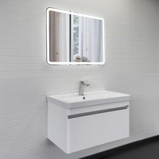 Тумба-умывальник Comforty подвесная Валдай-80П белая матовая с раковиной Comforty 4480