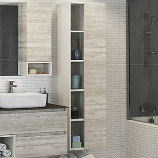 Comforty Шкаф-колонна "Прага-45" дуб белый