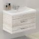 Comforty Тумба-умывальник "Никосия-80П" дуб белый с раковиной Fest 80 F01