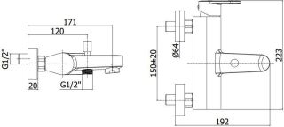 Смеситель для ванны с душем Paffoni Candy CA022CR