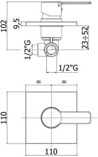Смеситель для душа Paffoni Red RED010CR/M (с внутренней частью)