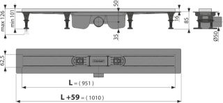 Душевой лоток Alcaplast 75см хром APZ22-750