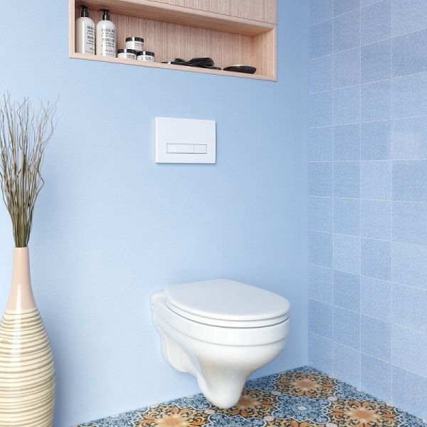 Инсталляция для унитаза Berges АТОМ Line 410 кнопка белый 040339