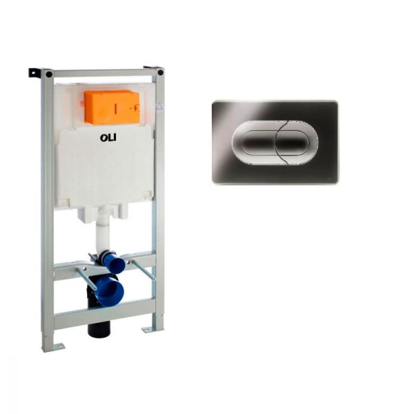 Инсталляция OLI 80 (0500/1150/0120), пнев. + Панель слива SALINA, хром глянец, OLI