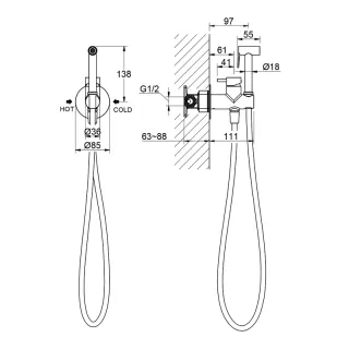 Гигиенический душ со смесителем Timo Saona 2337/00SM хром
