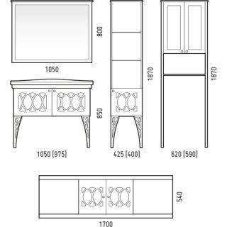 Зеркало Corozo Таормина 105см белый SD-00000273