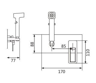 Гигиенический душ со смесителем Shevanik S6805H чёрный