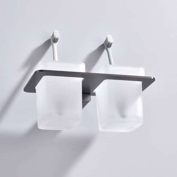 Стакан для ванной комнаты Raglo R301.08.09 двойной графит