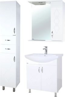 Зеркало-шкаф с подсветкой Bellezza Элеганс 55см правый белый 00000004894