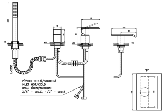 Смеситель на борт ванны Rav Slezak Loira LR574.5P хром