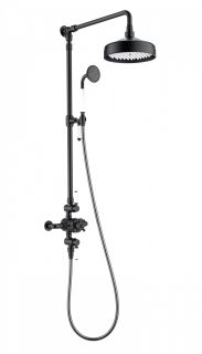 Душевая стойка Wonzon & Woghand Retro WW-B3041-MB с термостатом чёрный матовый