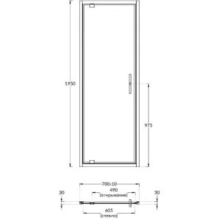 Душевая дверь Kerama Marazzi Vetro VE.70.PD.CR 70 см стекло прозрачное профиль хром