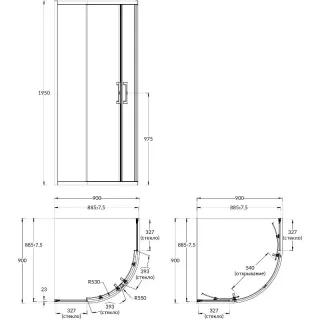 Душевой уголок Kerama Marazzi Vetro VE.90.RSD.BLK.M 90x90 см стекло прозрачное профиль чёрный матовый