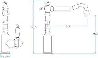 Смеситель для раковины Boheme MEDICI Ripresa с кристаллом BLACK SW_Комплект бронза