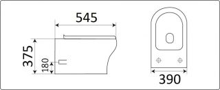 Унитаз CeramaLux CL-2100 подвесной с сиденьем Микролифт