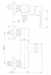 Смеситель для душа Ceramica Nova A.V.O 70026CH хром
