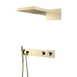 Душевой комплект Boheme Zodiac 133-G с термостатом золото