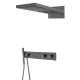 Душевой комплект Boheme Zodiac 133-SGM с термостатом оружейная сталь