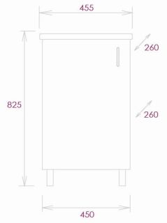 Напольная тумба под раковину Onika Тимбер 104509 45см серый матовый/дуб сонома