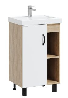 Напольная тумба под раковину Onika Тимбер 105034 50см белый матовый/дуб сонома