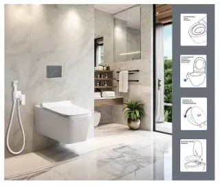 Унитаз подвесной Ceruttispa Viola Aria Tornado CT10583 безободковый со смывом торнадо белый