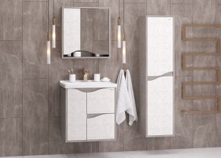 Подвесная тумба под раковину Onika Брендон 106138 60см бетон крем/камень светлый