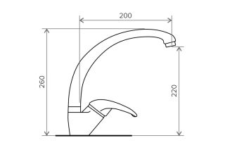 Смеситель для кухни Tolero Высокий серый металлик 694685