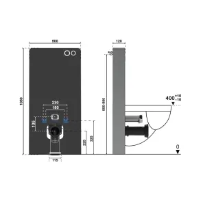 Модуль-инсталляция приставная для подвесных унитазов Ceruttispa G111W из белого стекла