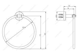 Полотенцедержатель кольцо Melana MLN-861009 сатин
