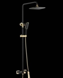 Душевая стойка Boheme Venturo чёрный/золото 388-B