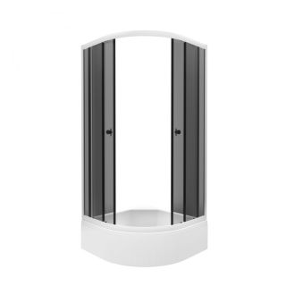 Душевой уголок Triton Грэй Щ0000066465 90x90 см профиль белый стекло тонированное
