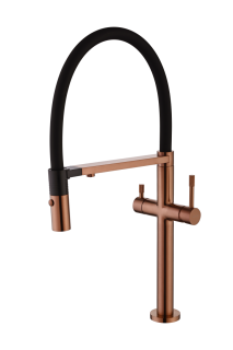 Смеситель для кухни Boheme UNO COPPER BRUSHED c краном для питьевой воды брашированная медь