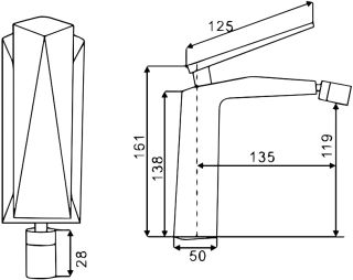 Смеситель для биде Boheme Venturo чёрный/золото 386-B