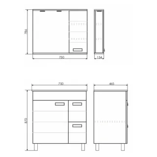 Зеркало-шкаф Comforty Марио 00-00016020 75 см дуб дымчатый