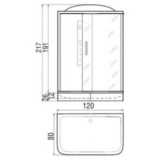 Душевая кабина RIVER VITIM 120/80/50 TH