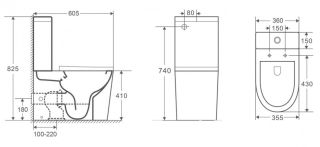 Унитаз CeramaLux 2179-1MB с бачком и сиденьем Микролифт