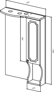 Зеркало-шкаф с подсветкой Bellezza Кантри 65см правый белый 00000006167