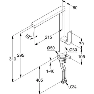 Смеситель для кухни Kludi Qord 568036675 чёрный матовый