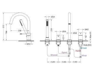 Смеситель на борт ванны Timo Saona 2320/00Y хром