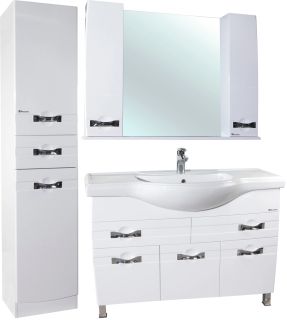 Пенал Bellezza Абрис 40см левый белый 00000006122