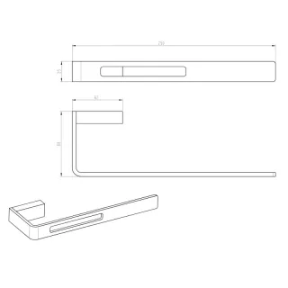 Полотенцедержатель Boheme Q 10945-SGM 25 см оружейная сталь