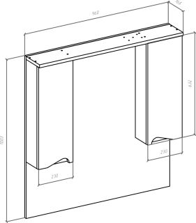 Зеркало-шкаф с подсветкой Bellezza Эйфория 100см бежевый 00000007200