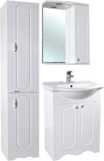 Зеркало-шкаф с подсветкой Bellezza Кантри 55см правый белый 00000006164