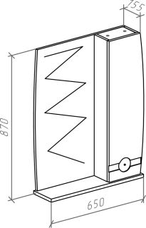 Зеркало-шкаф Bellezza Абрис 65см правый белый 00000006110