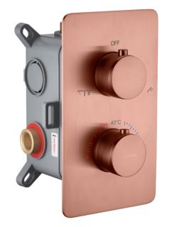 Встраиваемый смеситель для душа Boheme Cell 134-2-CB термостатический медь брашированная