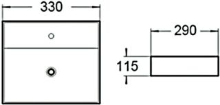 Раковина накладная SantiLine SL-2001 33см белый