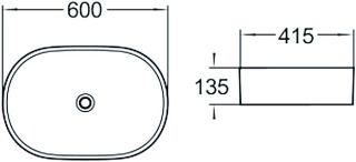 Раковина накладная SantiLine SL-1028 60см белый